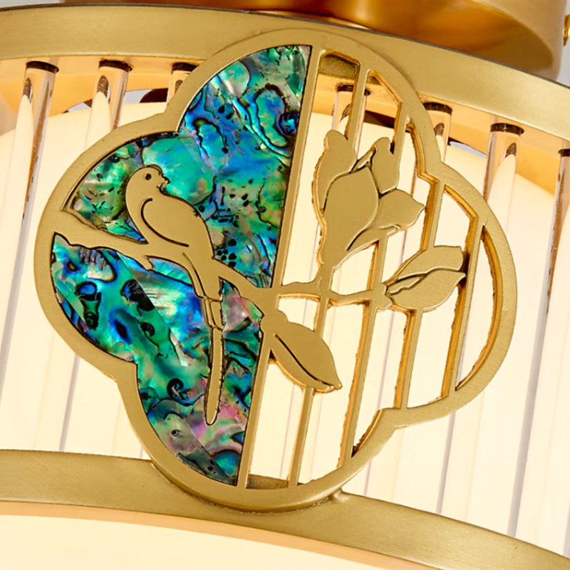 全铜新中式吸顶调光过道灯走廊入户门阳台玄关简约现代圆形顶灯