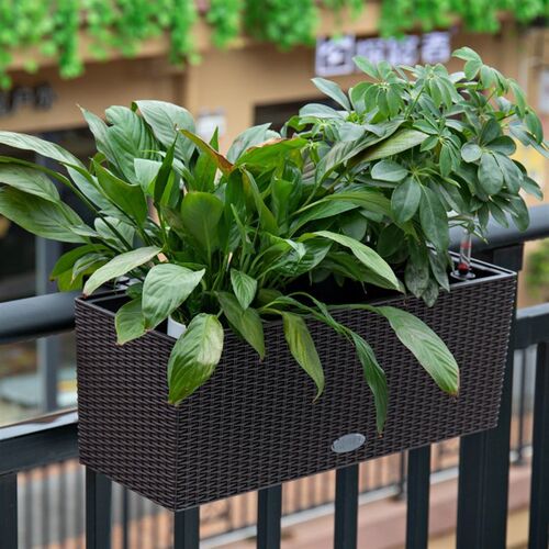 阳台布置露台花园装饰栏杆挂花盆带架子长方形花槽悬挂式围栏挂架