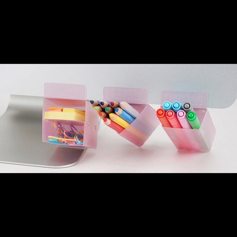 DIY电脑显示器下方收纳笔筒桌边缘利用空间收纳文具笔筒小物收纳