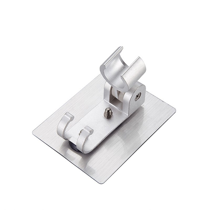 免打孔电镀花洒底座浴室淋浴可调节喷头自粘铝支架打孔挂钩固定器