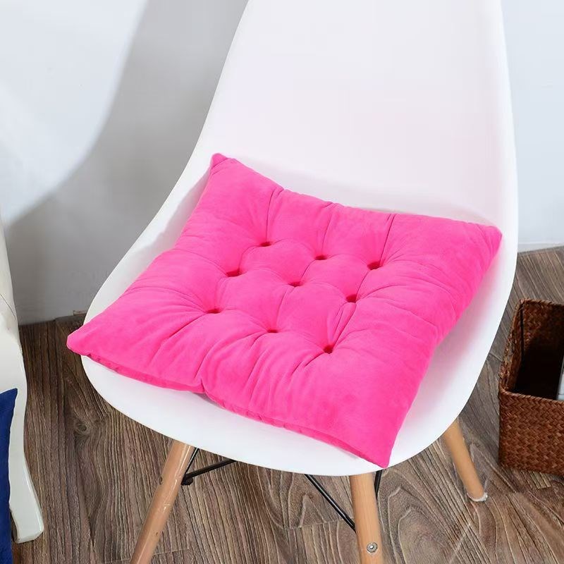 柔软绒舒适学生九针坐垫办公桌椅子垫教师沙发垫卧室冬季纯色坐垫