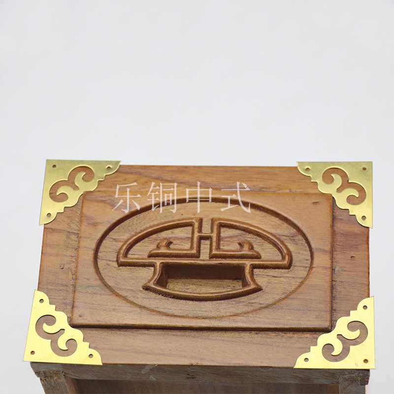 仿古包角片中式黄铜3.5cm单角片 柜门樟木箱抽屉拉手角花