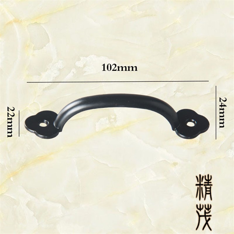 B-437黑色梅花边合金拉手抽屉复古拉手黑色白色条形柜门衣柜拉环