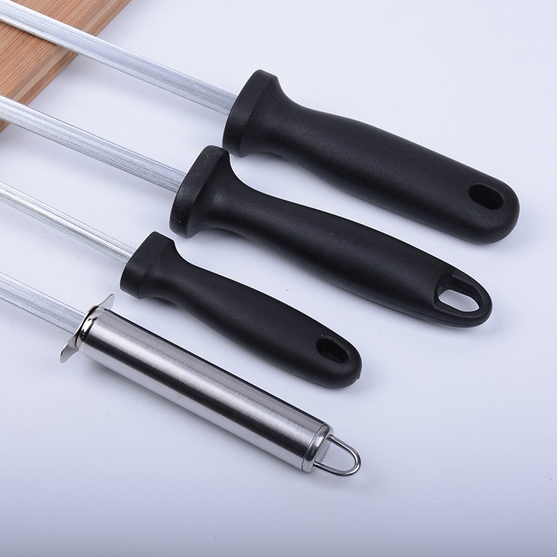 厨房小工具碳钢磨刀棒黑色手柄家用磨刀棒手动便捷磨刀条厂家直供