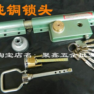 农村大门齿轮锁配件齿条锁铁门门双开双扇门整体大门锁改装