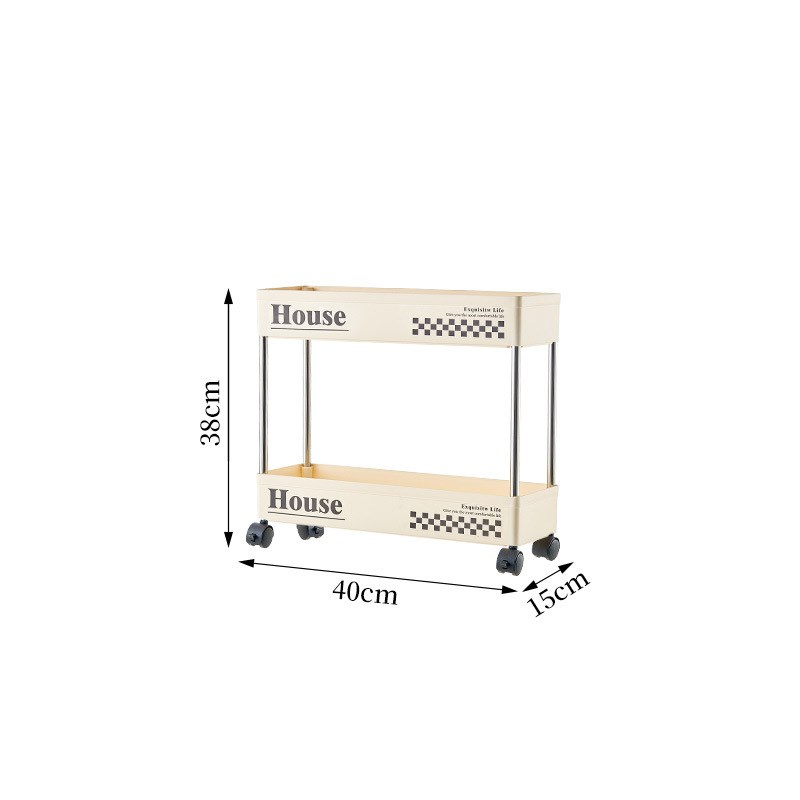 奶油风可移动夹缝置物架厨房用品家用卫生间落地式缝隙小推车收纳