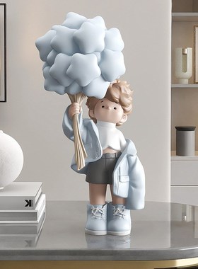 男孩公仔客厅摆件大型落地家居饰品电视柜沙发床头灯新年乔迁礼物