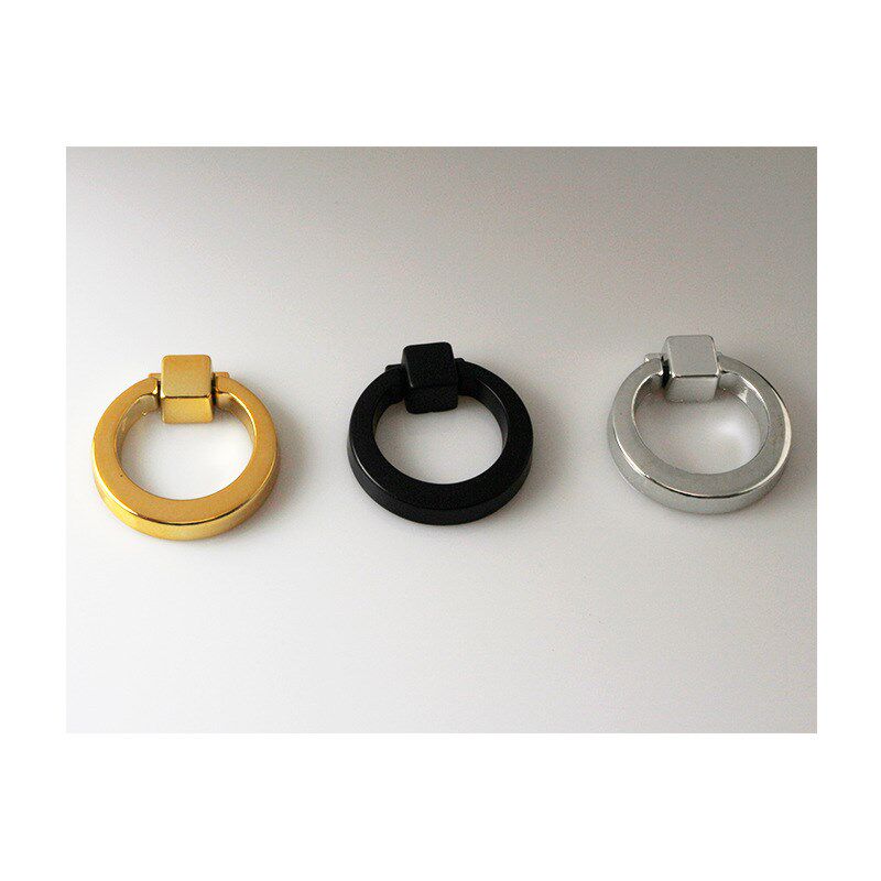 厂家供应现代简约实心锌合金吊环拉手轻奢风衣柜单孔门把手