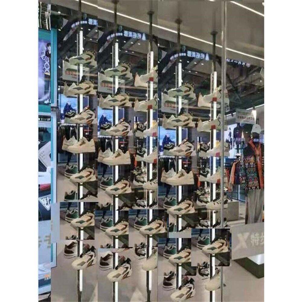 运动鞋货架带灯发光双面中岛鞋店展示架鞋托直播户外休闲陈列鞋架