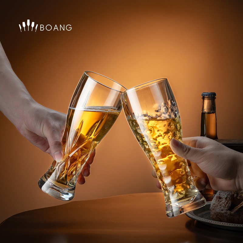 2025新款啤h酒杯稀奇古怪大容量精酿扎啤杯家用2只轻奢高档英雄杯