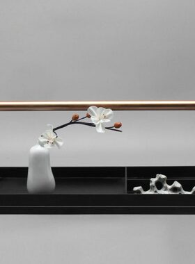 新中式创意客厅餐桌卧室托盘摆件酒店样板房间软装配饰装饰品摆设