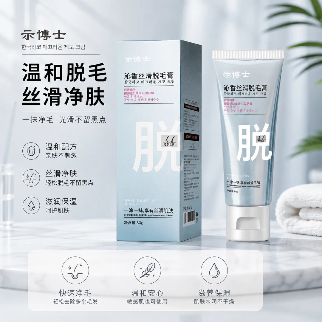 示博士沁香丝滑脱毛膏温和脱毛丝滑净肤滋润保湿呵护肌肤冰感无痛
