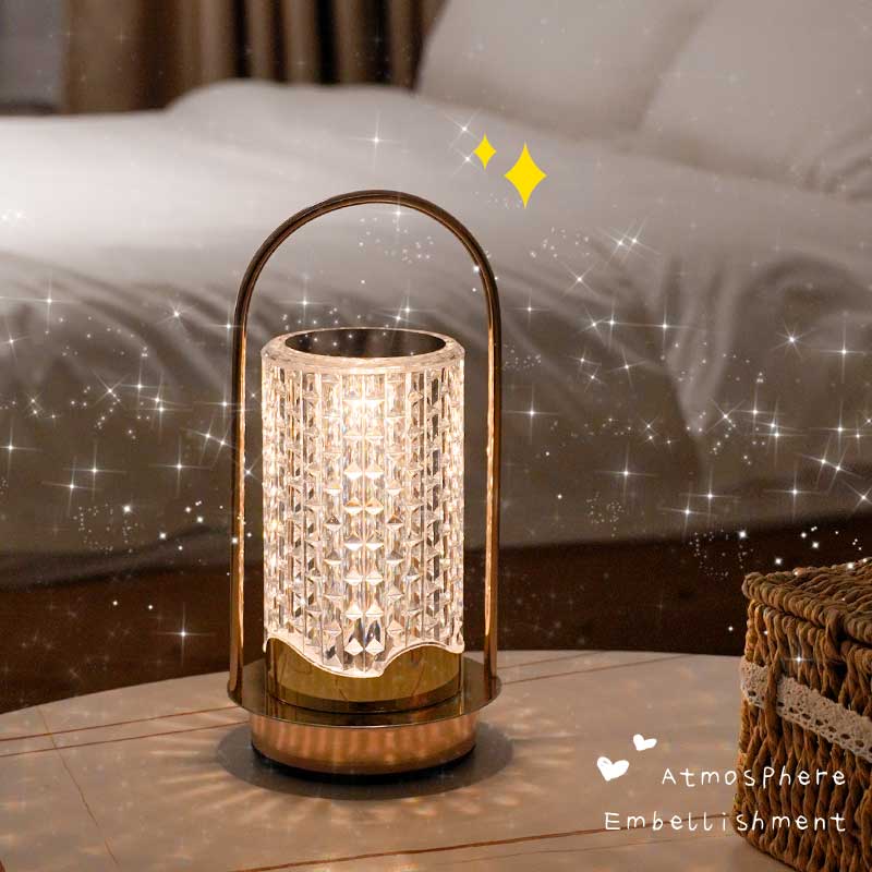 水晶台灯b卧室床头灯轻奢高级感酒吧氛围灯欧式高端主卧浪漫床头