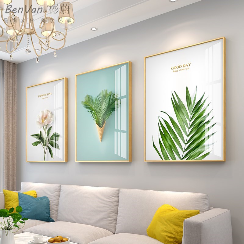 北欧风格沙发背景墙壁画挂画客厅画现H代简约餐厅饭厅客厅装饰定