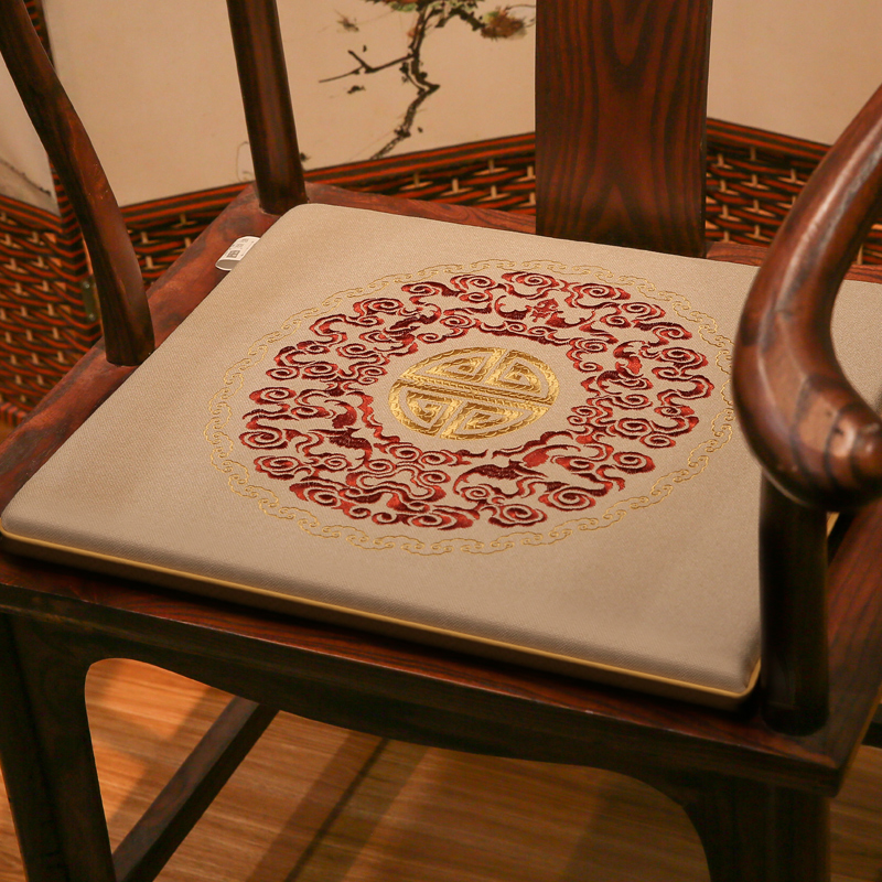 新中式圈椅防滑椅垫实木红木沙发垫坐垫家具椅垫S加厚海绵靠垫定