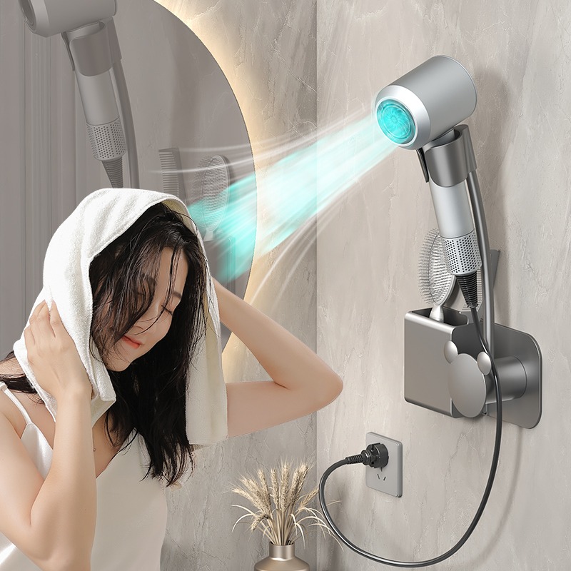 懒人吹风机置物架壁挂免打孔卫生间电吹风支架免手拿X风筒解放双