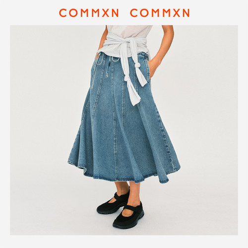 COMMXN·水洗牛仔太阳裙休闲简约