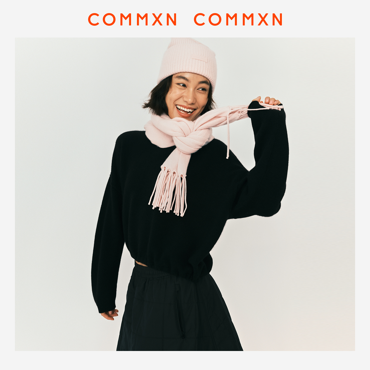 COMMXN·短款随心抽羊绒衫简约休闲宽松百搭针织毛衣2024冬季女装