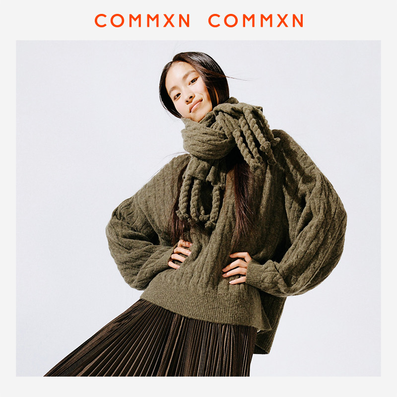 COMMXN&middot;麻花围巾休闲简约柔软保暖舒适羊毛围脖2025秋季新款女装