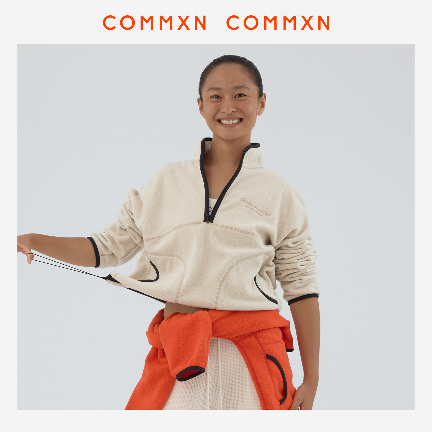 COMMXN&middot;云感半拉链抓绒上衣休闲户外宽松舒适百搭摇粒绒衫女装