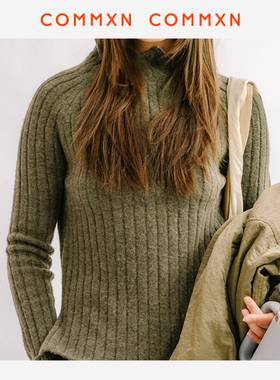 COMMXN·漫步针织连帽衫休闲简约宽松百搭毛衣2025秋季新款女装