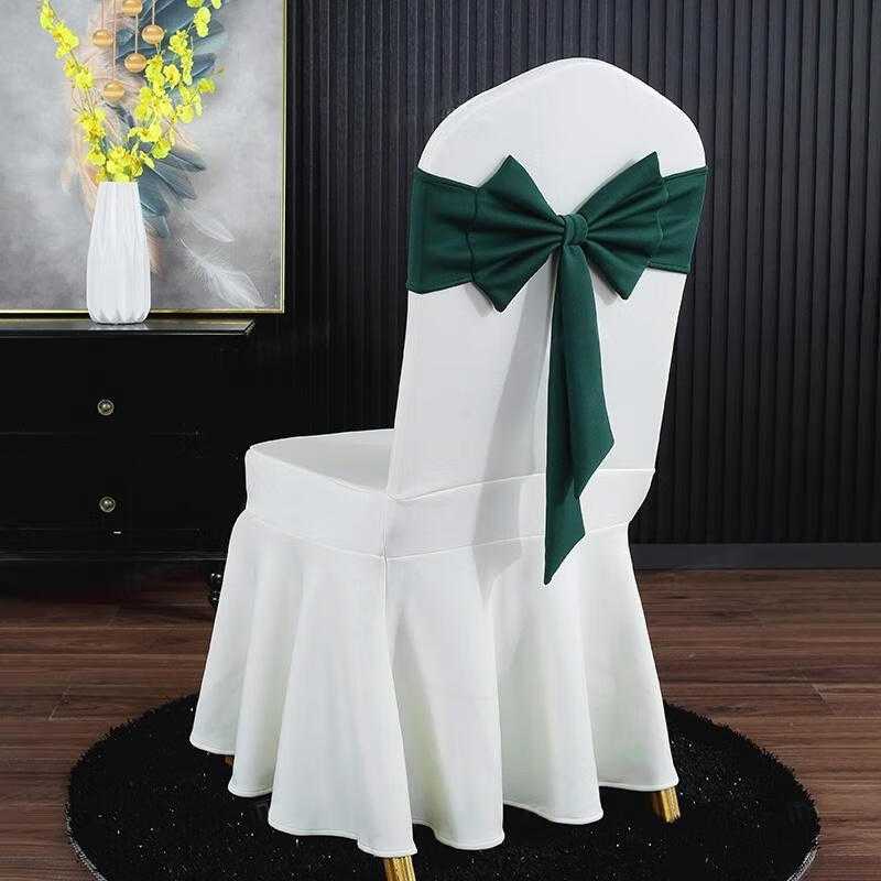 酒店椅套弹力通用蝴蝶结加厚专用高档宴会厅婚庆会议椅子套罩图片