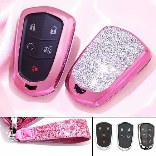 奢华专柜水晶钻石适用于凯迪拉克ATSL/XT5/CT6/CTS钥匙保护套TPU