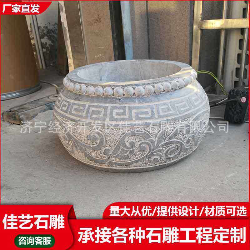 青石石柱墩景区柱子柱墩石 圆形空心柱础石 仿古园林柱顶石包柱石