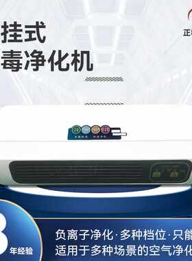 负离子挂壁式空气净化器消毒净化机家用除烟尘智能遥控空气净化器