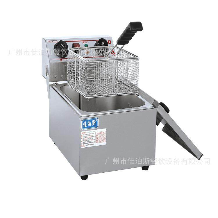 商用台式电热炸炉炸油条不锈钢多功能双杠单缸小吃创业