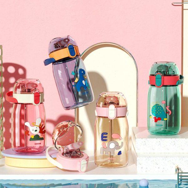 富全可可吸管杯Tritan塑料杯小巧两用儿童卡通学生弹盖运动水杯,包装,塑料瓶,淘宝优惠券,粉丝福利购,淘宝优惠卷