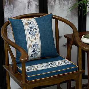 多丽丝麻椅子坐垫中式沙发垫可拆洗防滑加厚海绵太师椅垫茶椅坐垫