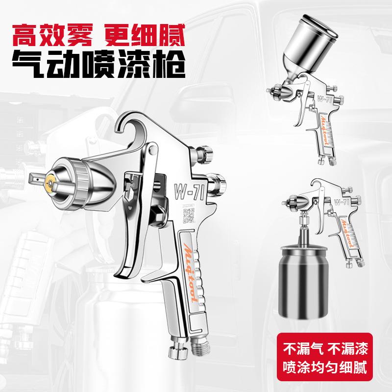 牧崎W-71/W-77/W-101高雾化油漆喷枪家具墙面汽车面漆气动喷漆枪