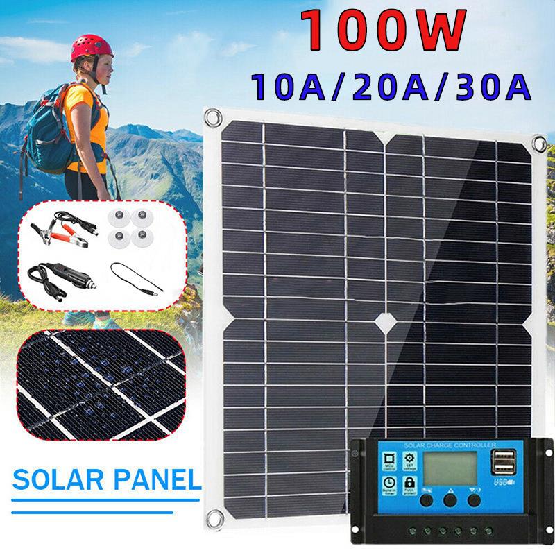 25W太阳能光伏电池板套件 12V电池充电器 带控制器光伏系统组件