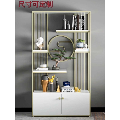 轻奢铁艺书架现代落地博古架金属简约客厅玄关隔断多层置物架书柜