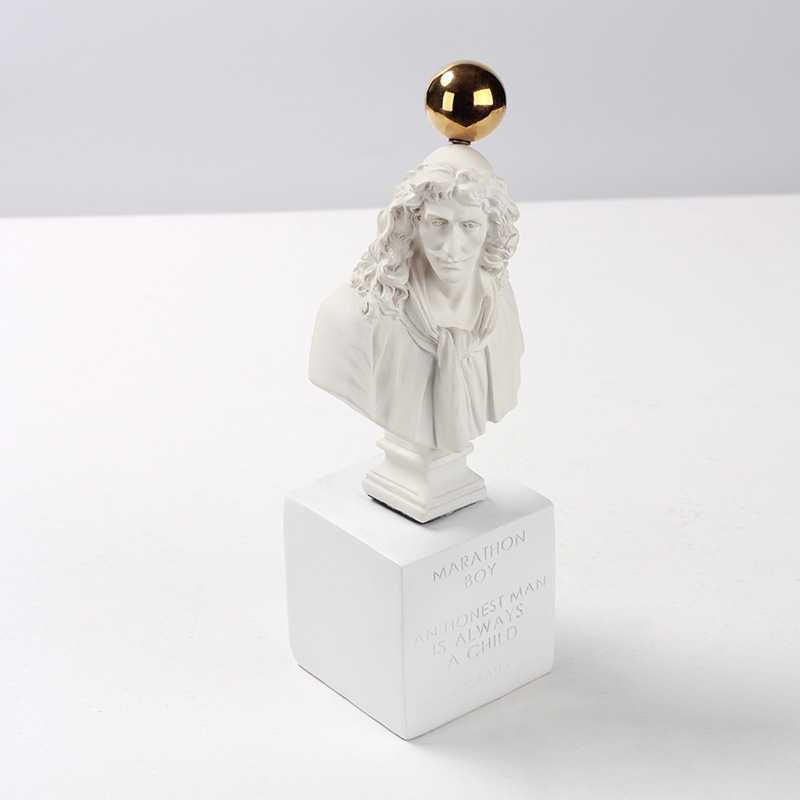 创意欧式雕塑头像摆件莫里哀人物雕像迷你桌面家居艺术装饰品摆设