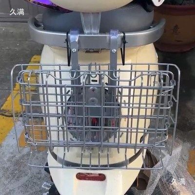 电动车后置车筐自行车前置挂篮收纳头盔雨衣放杂物可折叠防水加粗