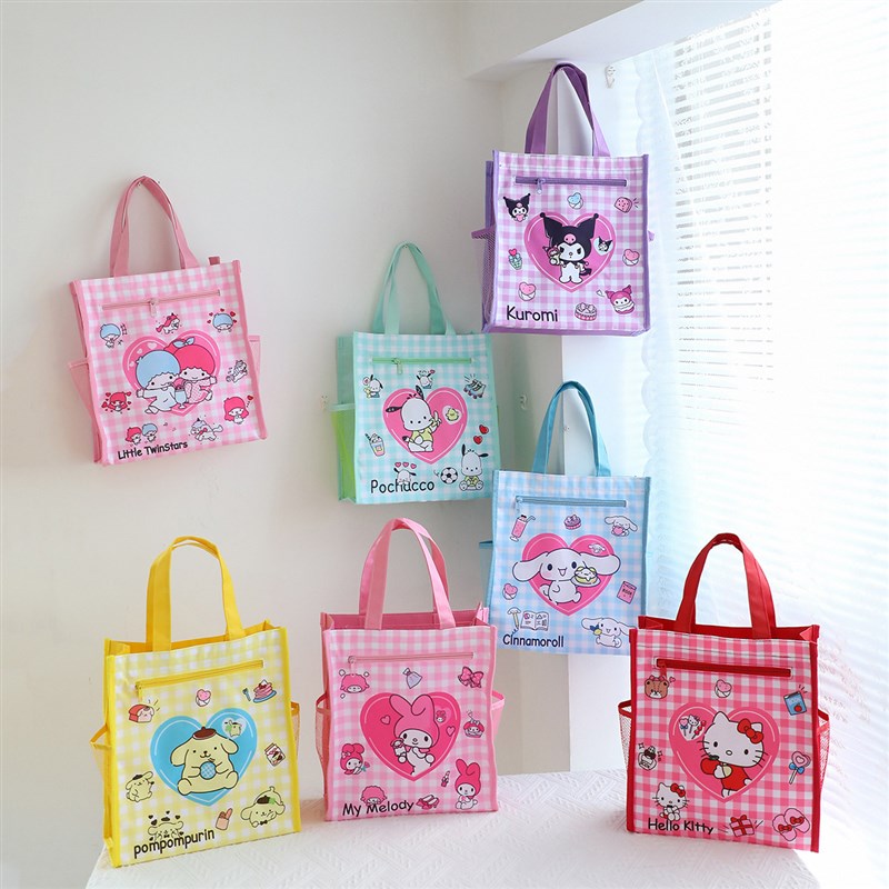 爱心玉桂狗牛津布双层补课袋美y术包可爱卡通印花小学生手提补习