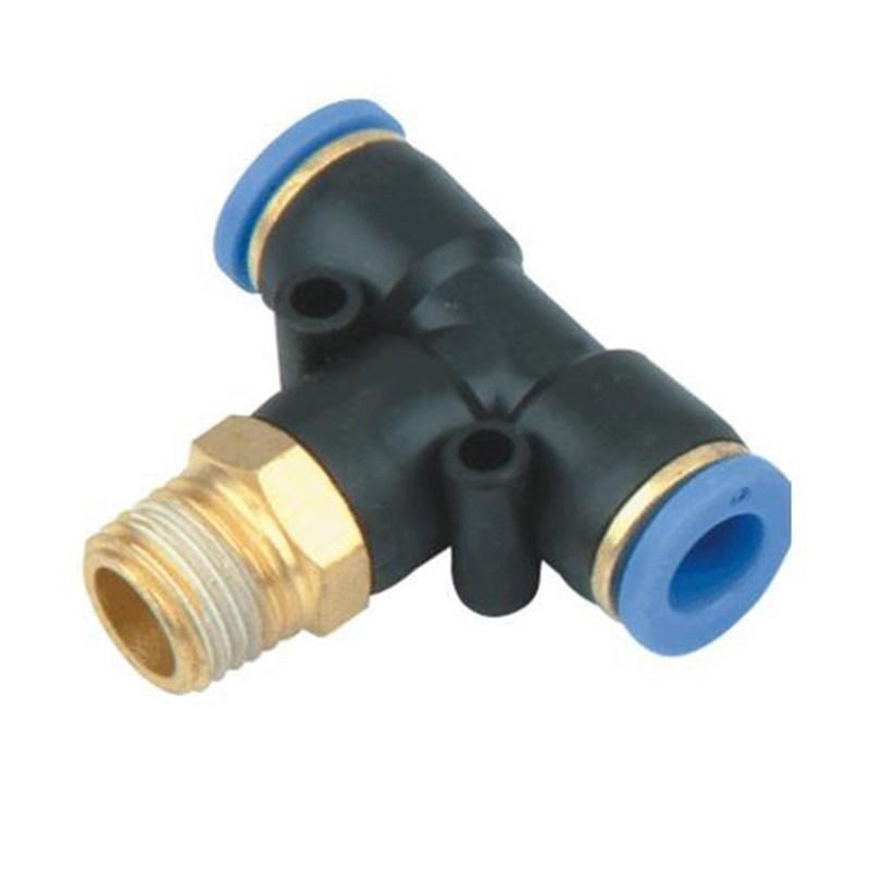 螺纹三通接头PB4-M5 6-01 8-02 10-0G3 12-04 16气管快插T型TPM