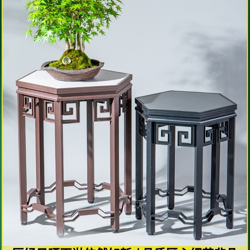 花盆定制花架置阳台n落地式几中式盆景客厅铝合物架架花花架金架