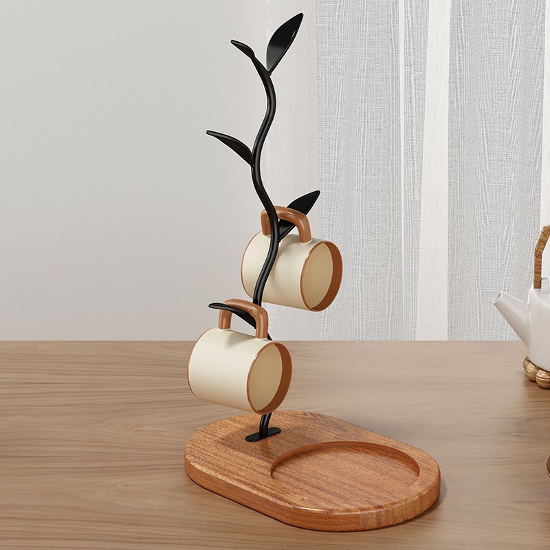 杯架水杯置物架沥水家用客厅实木质创意高级感Q轻奢咖啡杯子收纳