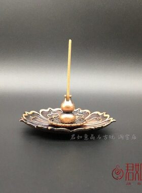 合金莲花香插摆件禅意葫芦香插一炷香线香香插可拆卸香座