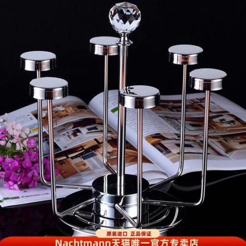 创意不锈钢水杯架时尚茶杯水杯架 6头旋转倒挂杯架 沥干架 水杯架
