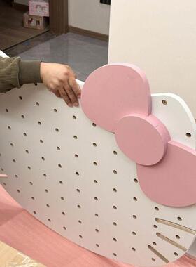 Hellokity实木洞洞板定制玄关卧室收纳墙置物展示摆件模型展示柜