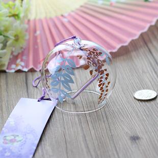 创意礼品日式玻璃夏日和风挂饰车饰门饰紫藤花阳台玄关树下的风铃