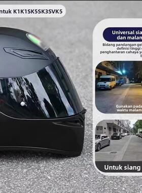 适用于AGVK1头盔极光黑镜片防晒挡风K1S镜面K3SV K5S日夜通用副厂