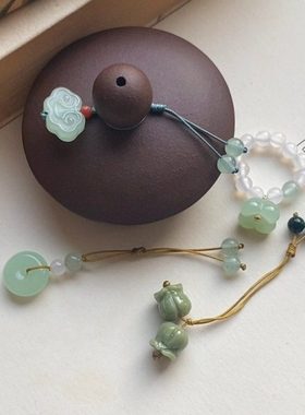 手编绳［茶壶吊坠］壶盖小提溜防烫紫砂壶装饰茶道国风挂件工艺品