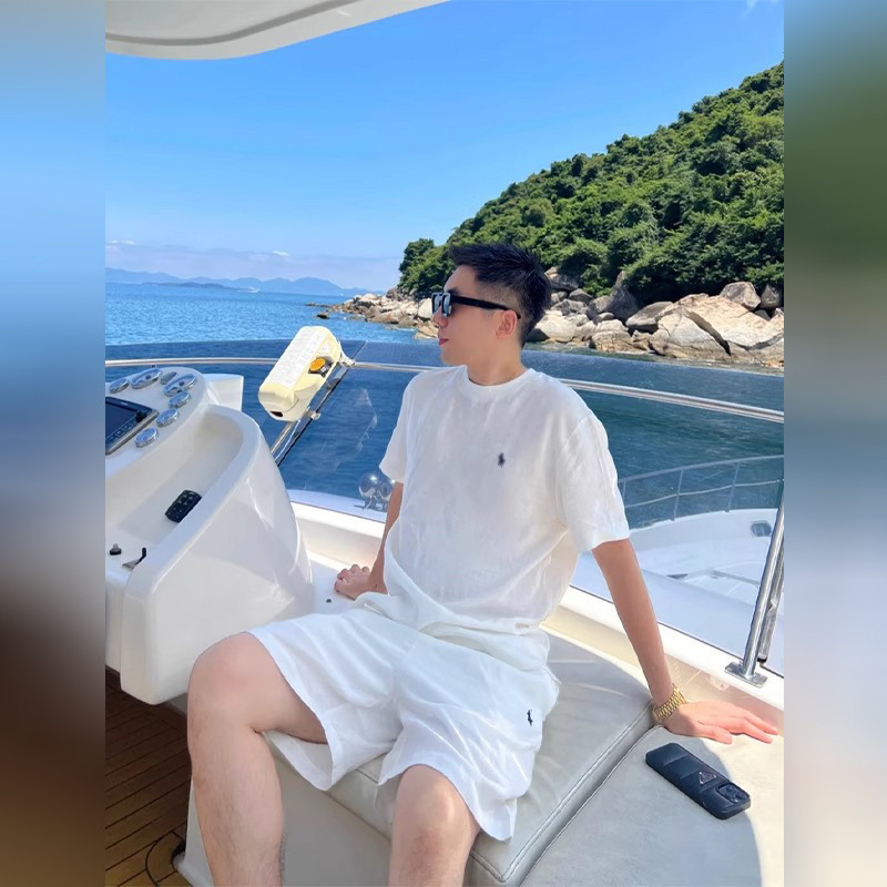 冰丝亚麻套装男士2026新款夏季圆领短袖T恤休闲 短裤男款搭配一套