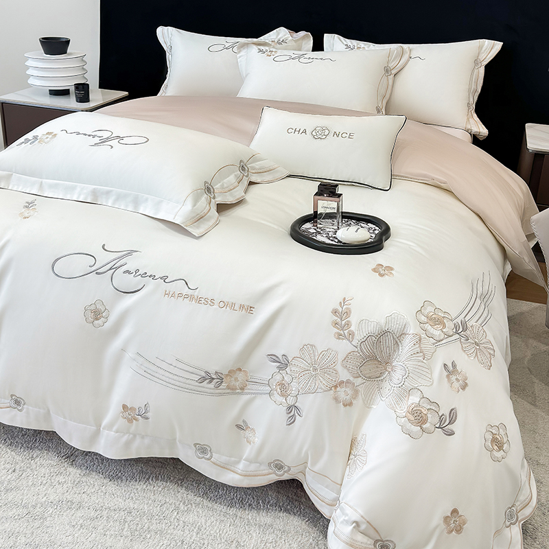 【享好礼A类母婴级100全棉四件套长绒棉被套床单轻奢纯棉床上用品