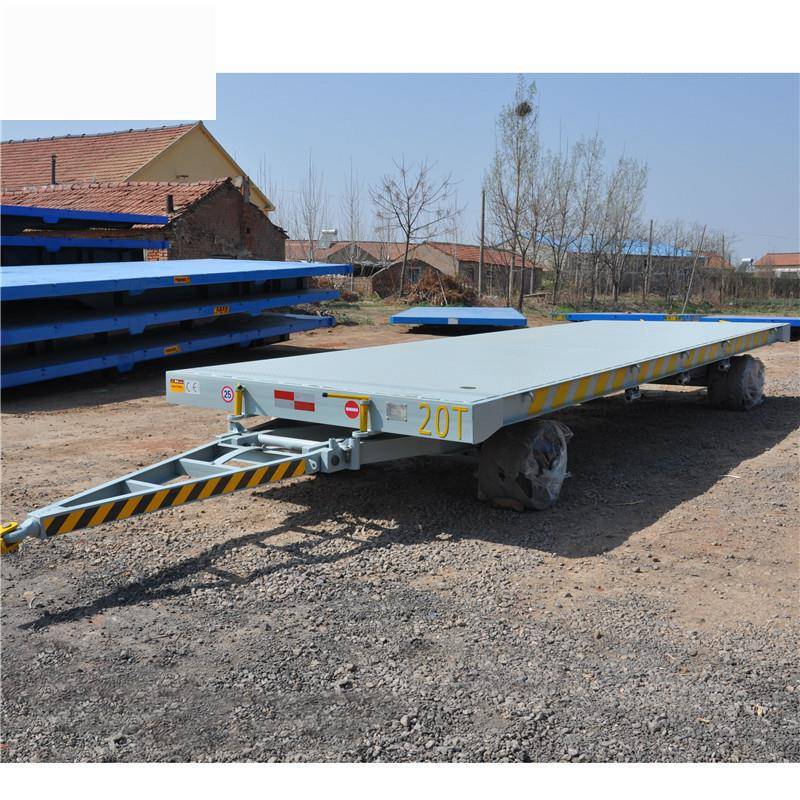 20吨平板车工具车场内中专双头牵引可转向平板拖车
